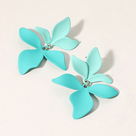 Matte Colored Petal Dangle Earrings