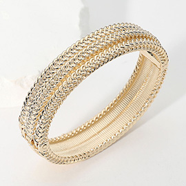 Triple Braided Layered Hinged Bangle Bracelet
