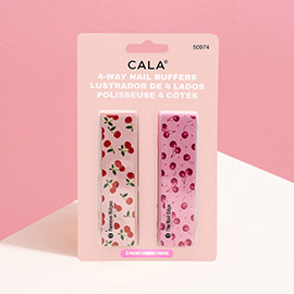 2PCS - Cherry Pattern Printed 4-Way Nail Buffer