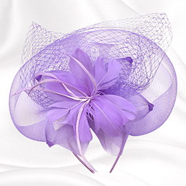 Flower Feather Mesh Fascinator / Headband