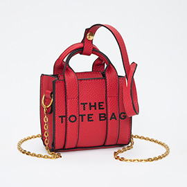 THE TOTE BAG Message Pointed Faux Leather Bag Charm / Mini Bag / Crossbody Bag