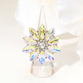 Marquise Stone Cluster Flower Stretch Ring