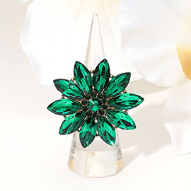 Marquise Stone Cluster Flower Stretch Ring