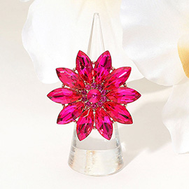 Marquise Stone Cluster Flower Stretch Ring