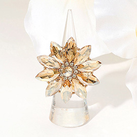 Marquise Stone Cluster Flower Stretch Ring