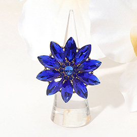 Marquise Stone Cluster Flower Stretch Ring
