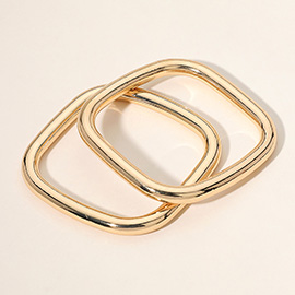 2PCS - Metal Square Bangle Multi Layered Bracelet