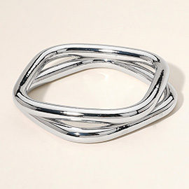 2PCS - Metal Square Bangle Multi Layered Bracelet