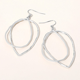 Abstract Hammered Open Metal Wire Dangle Earrings