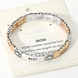 MOM Message Metal Stretch Bracelet