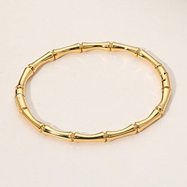 Stainless Steel Bamboo Hinged Bangle Bracelet