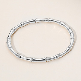 Stainless Steel Bamboo Hinged Bangle Bracelet