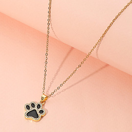 Stainless Steel Paw Pendant Necklace