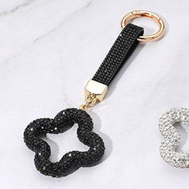 Bling Studded Quatrefoil Keychain / Bag Charm