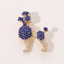 Rhinestone Paved Poodle Brooch