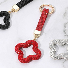 Bling Studded Quatrefoil Keychain / Bag Charm