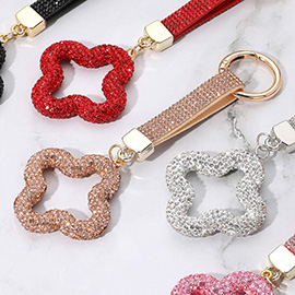 Bling Studded Quatrefoil Keychain / Bag Charm