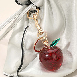 Glittered Apple Keychain / Bag Charm