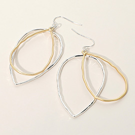 Abstract Hammered Open Metal Wire Dangle Earrings