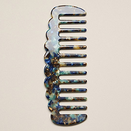 Celluloid Acetate Scallop Edge Detangling Hair Comb