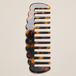 Celluloid Acetate Scallop Edge Detangling Hair Comb