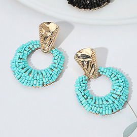 Beaded Doorknocker Earrings