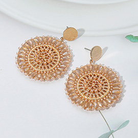 Boho Faceted Beaded Mandala Dangle Earrings