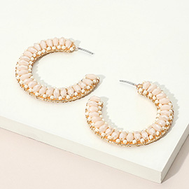 Seed Beaded Hoop Earrings