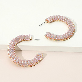 Seed Beaded Hoop Earrings