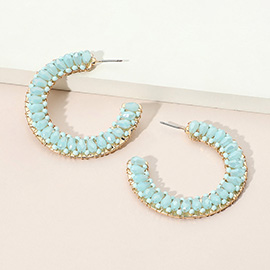 Seed Beaded Hoop Earrings