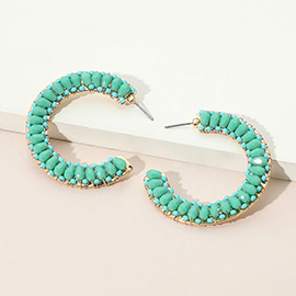Seed Beaded Hoop Earrings