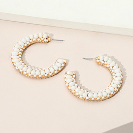 Seed Beaded Hoop Earrings