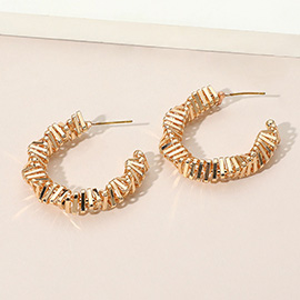 Textured Metal Hoop Earrings