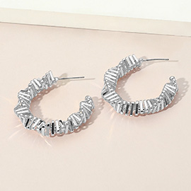 Textured Metal Hoop Earrings