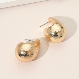 Textured Metal Teardrop Earrings