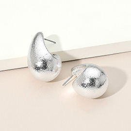 Textured Metal Teardrop Earrings