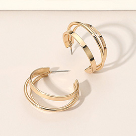 Metal Split Hoop Earrings