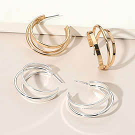 Metal Split Hoop Earrings