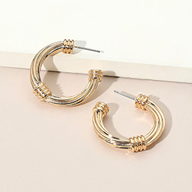 Textured Metal Hoop Earrings