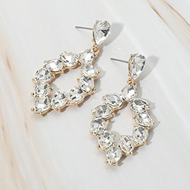 Marquise Stone Cluster Ring Dangle Evening Earrings