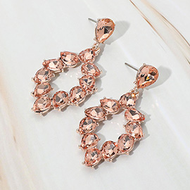 Marquise Stone Cluster Ring Dangle Evening Earrings