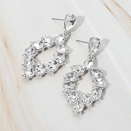 Marquise Stone Cluster Ring Dangle Evening Earrings