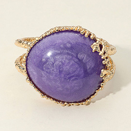 Bold Resin Stone Hinged Bangle Bracelet