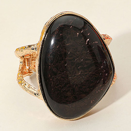 Bold Resin Stone Hinged Bangle Bracelet