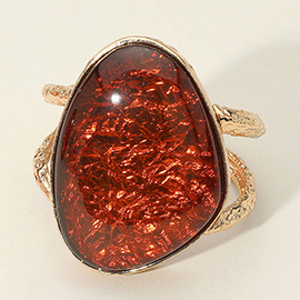 Bold Resin Stone Hinged Bangle Bracelet