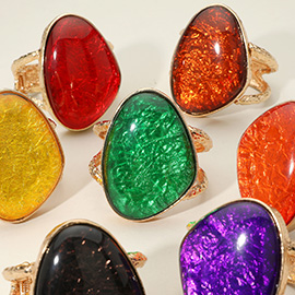 Bold Resin Stone Hinged Bangle Bracelet