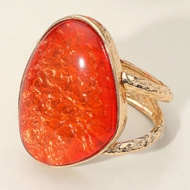 Bold Resin Stone Hinged Bangle Bracelet
