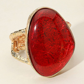 Bold Resin Stone Hinged Bangle Bracelet