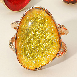 Bold Resin Stone Hinged Bangle Bracelet
