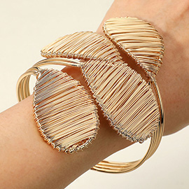 Oversized Metal Wired Bangle Bracelet
